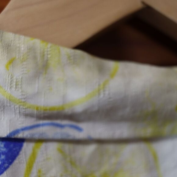 Tulliano Casual Blue and Yellow Button Down Shirt with Playful Print Medium - Picture 9 of 10
